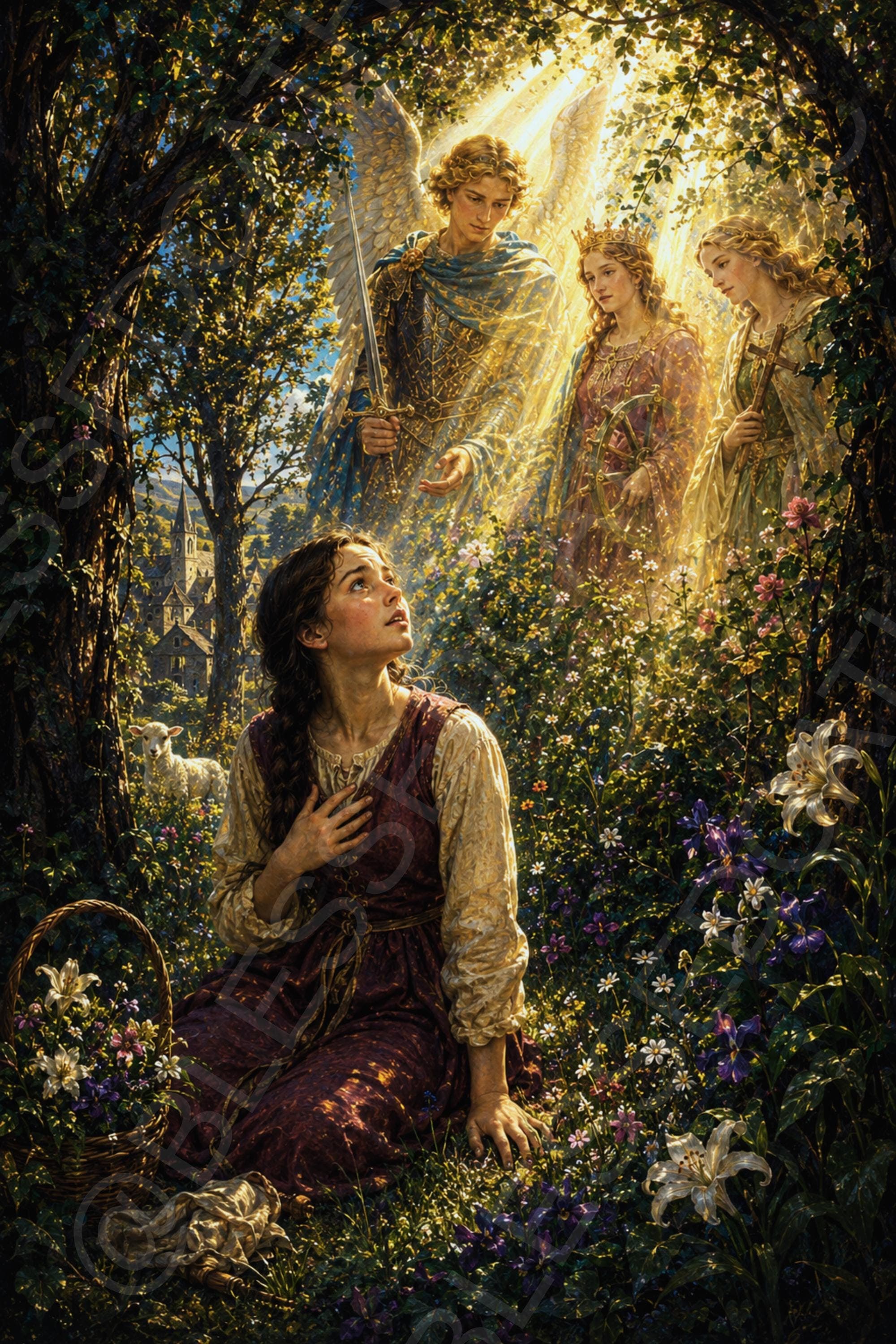 Joan of Arc Voices in the Garden Art Print: Catholic Wall Decor (Digital Download)
