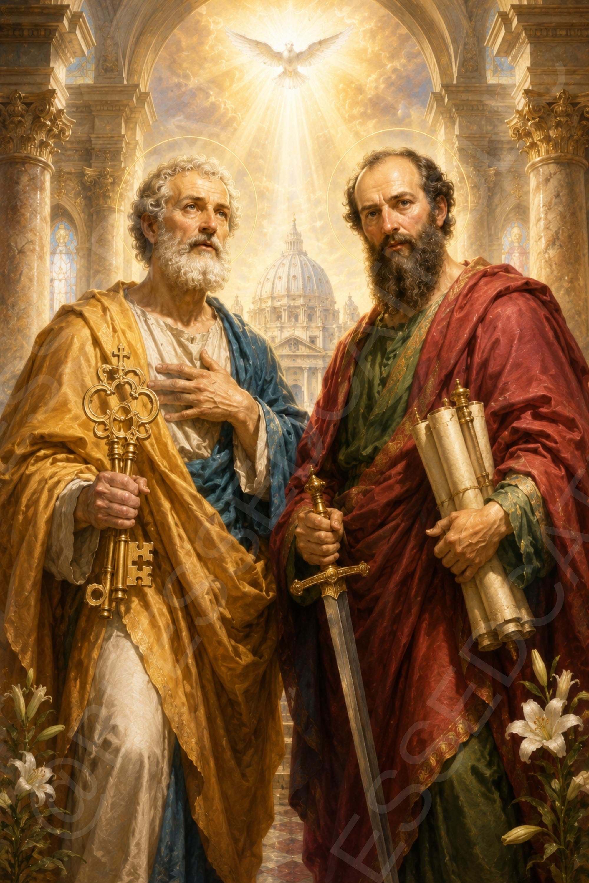 Saints Peter and Paul Printable: Christian Apostles Wall Art (Digital Download)