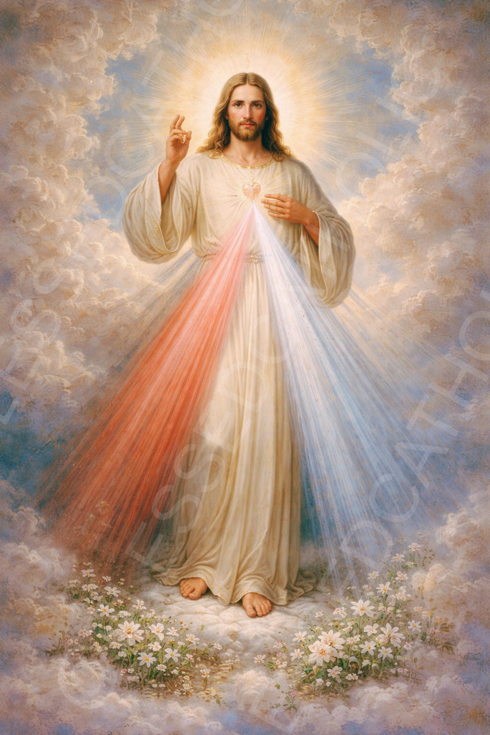 Divine Mercy of Jesus Printable Art: Catholic Jesus Christ Artwork (Digital Download)