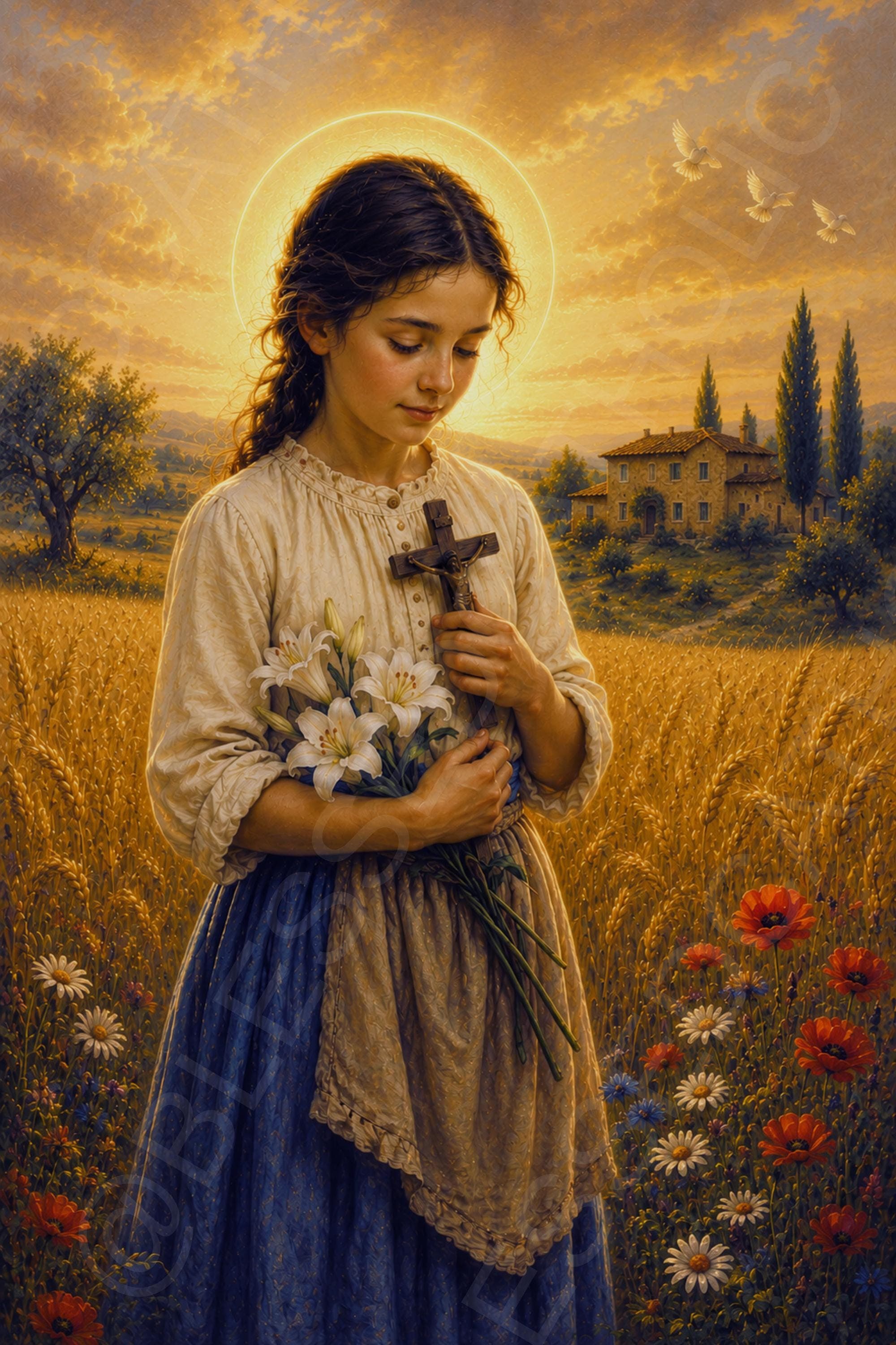 Saint Maria Goretti Printable: Patron Saint of Purity Catholic Art (Digital Download)