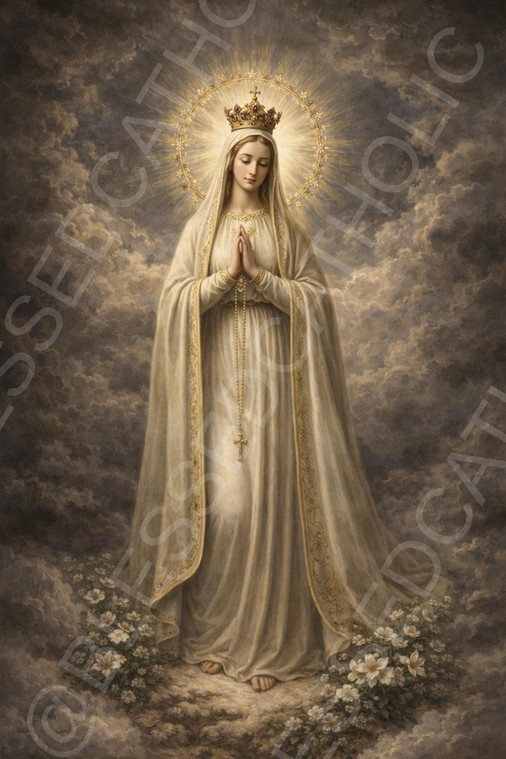 Our Lady of Fatima Printable Art: Blessed Virgin Mary Print (Digital Download)