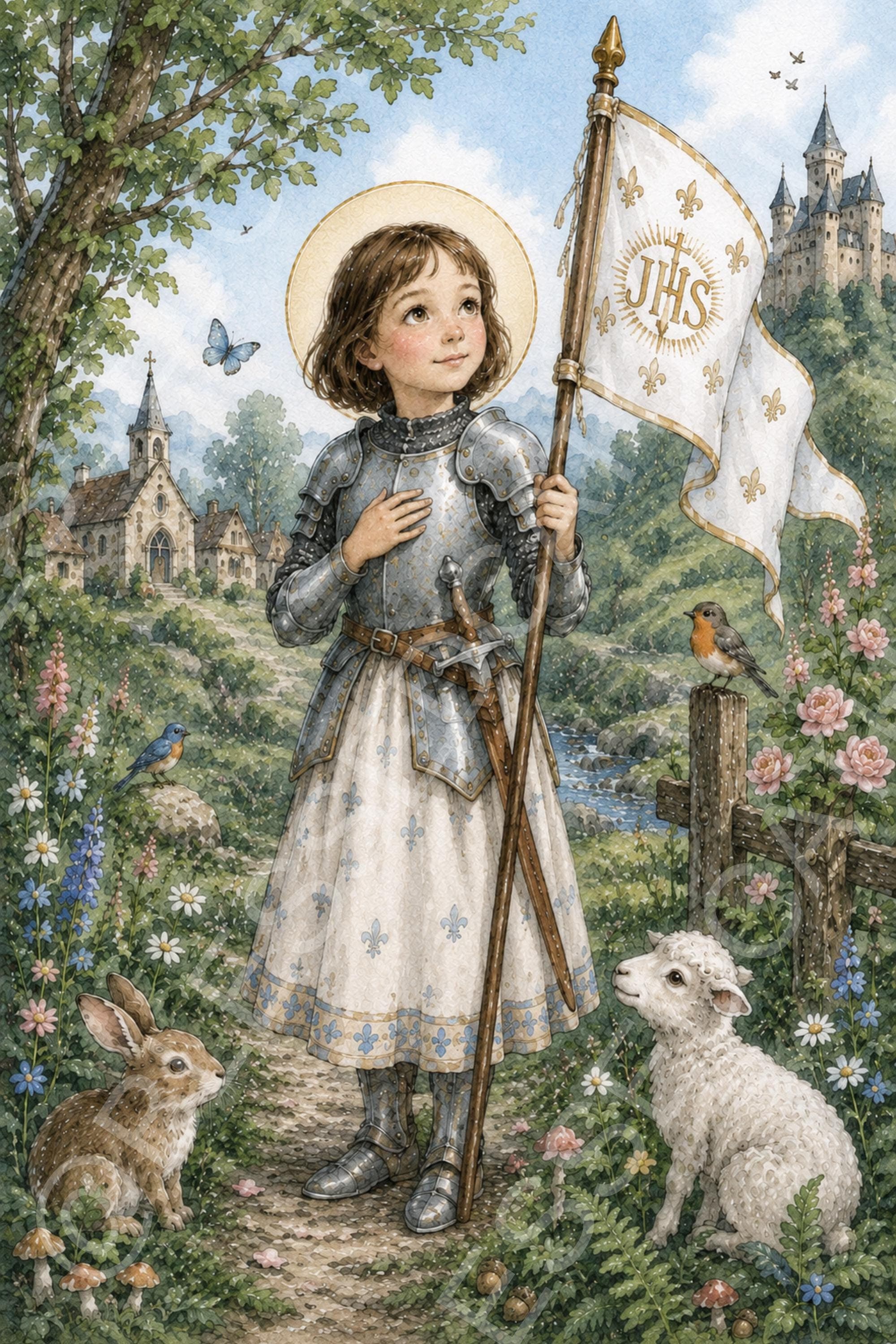 Little Saint Joan of Arc Printable: Catholic Nursery Wall Art (Digital Download) - Etsy listing image 1